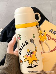 Cute Stainless Steel 316 Office Tea Brewing Water Bottle Womens High Aesthetic Value Insulated Cup with Filter Student Cap