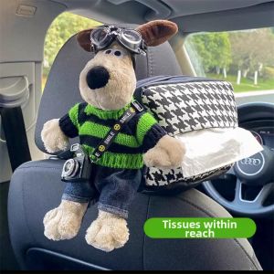 Multifunctional Check Pattern Car Tissue Box