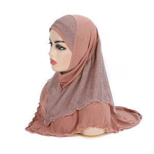 Người Lớn Kích Thước Trung Bình 70*60Cm Cầu Nguyện Hijab Hồi Giáo Khăn Trùm Đầu Khăn Hijabs Cho Junior Bé Gái Amira Kéo-On Headwrap Polyester Thường Ngày