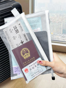 กระเป๋าใส่เอกสารเดินทางแบบพกพาพร้อมช่องใส่บัตรเดินทางแบบโปร่งใสสำหรับการเดินทางไปต่างประเทศ