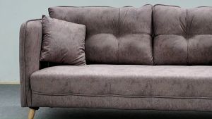 PROMOSI Sofa🛏️Ruang Tamu - Moden Sofa murah terkini baru -Sampoint 3 Seater Velvet Sofa Set Color Grey and Brown / Size: L1820mm x W900mm x H920mm / Silk Velvet Fabric_Sofa Bed Ready Stock