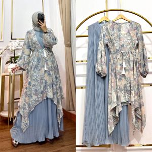 REALPICT COD SET ATHAYA INNER + OUTER BAHAN CERUTY MOTIF & PLISKET TERMURAH BEST SELLER TANGAN PERTAMA KONVEKSI / PRINTING / MOTIF PREMIUM GAMIS PESTA RATUGAMISJKRT