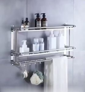 Stainless Bathroom Rack 1/2/3 Tiers 40cm/ 60cm Stainless Steel Rak Sabun Bilik Mandi/Toilet Rack/Shelf Shampoo Rack Organizer Towel