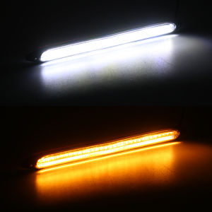 2Pcs Scan Start Car DRL LED Daytime Running Lights Universal Auto Decorative Lamps Yellow Streamer Flow Turn Signal Lights DRL