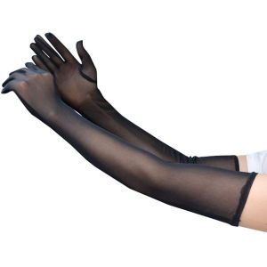 WRELS | Women Thin Lace Gloves Breathable Mesh Anti-UV Summer Driving Gloves Etiquette Elegant Party Cosplay Elastic Long Lace Gloves