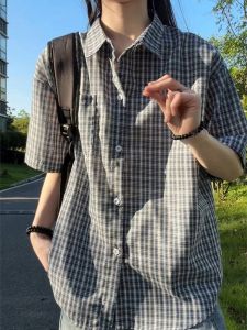 LIUBU | Plaid Short Sleeve Shirt