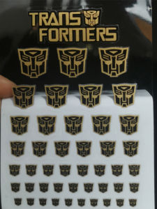 Transforming Toy Stickers Car Robot Mark Autobot Transfer Sticker Decepticon King of Beasts Movie Tiger Honey Bee