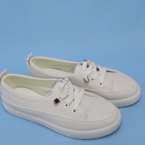Sepatu Sneakers Wanita Casual Slip On Style Low Model Flatshoes Elegan Tali Polos Woman Trendy 7007 Fashion