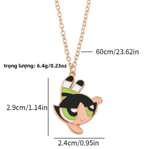 Kawaii Powerpuff Girls Mặt Dây Chuyền Vòng Cổ Cho Bé Gái Thời Trang Hợp Kim Kẽm Hình Động Vật Phụ Kiện Nữ Quà Tặng