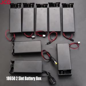 18650 2-cection Battery Holder/Box In Series With Cover Switch And PH2.0/XH2.54/SM/Jumper Male/Female/DC5521/USB Plug Connector