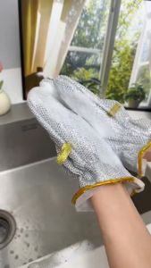 Găng Tay Rửa Chén Bát Sợi Thép Cách Nhiệt Chống Thấm Nước TDG Vệ Sinh Nhà Bếp Cọ Xoong Nồi Đa Năng Tiện Lợi
