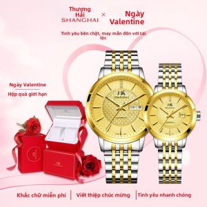 Shanghai | Quà Cưới Đồng Hồ Cơ Tự Động Vàng Đính Kim Cương