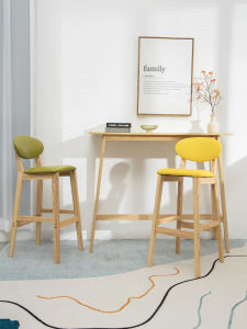 Solid Wood Bar Stool Household Minimalist High Leg Chair Backrest High Stool Fashion Bar Chair Front Desk Accessible Luxury Dining Chairs