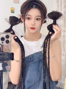 Tóc tết nơ buộc chun JN01 😍FREESHIP😍 tóc giả tết nơ tóc nơ tết tóc giả nữ Sỉ 28k