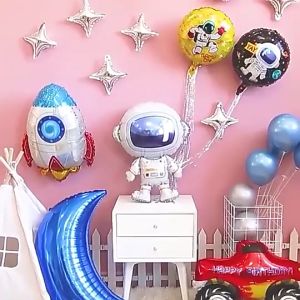 ส่งเร็ว ลูกโป่งชุดอวกาศ ลูกโป่งนักบิน นักอวกาศ ยานอวกาศ ลูกโป่งการ์ตูนลูก