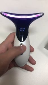 foreverlily Neck Anti Wrinkle Face Lifting Beauty Device LED Photon Therapy Skin Care EMS Tighten Massager Reduce Double Chin Wrinkle Removal