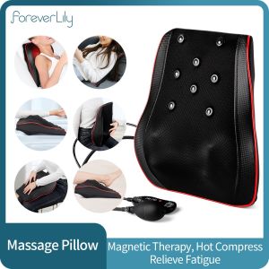 Foreverlily เครื่องนวดไฟฟ้าหมอนนวด Alat Pijat Leher เต็มรูปแบบเครื่องนวดสำหรับไหล่หลังเอวบ้านรถยนต์ใช้บรรเทากล้ามเนื้อมัลติฟังก์ชั่น