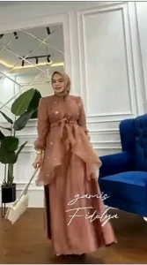 Gamis Pesta Muslimah Mewah Gamis Wisuda FIDELYA