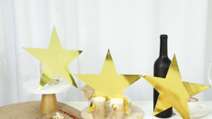 30Pcs Star Cutouts Five Pointed Paper Stars Double Printed For Birthday Party Decorations