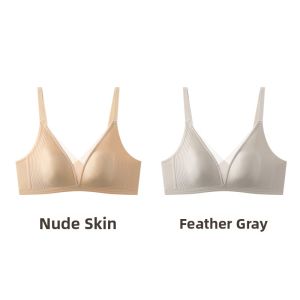 Miiow | Ultra-Thin Seamless Foundation Liquid Bra Women Large Chest Appears Small Rabbit Ear Cup Anti-Sagging Satin Back Gathered Bra