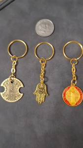 BS Lucky Shop Keychain Set Nanbu Coin Hamsa Hand Saint Benedict  | Per Piece or SET