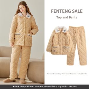 FENTENG | Anti-Static Warm Flannel Pajama Set