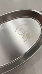 Đĩa Xoài inox 304 hình oval đĩa inox hình bầu dục Size 34cm