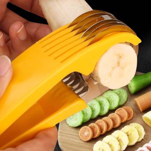 Creative Banana Slicer Stainless Steel Fruit Cucumber Slicer Vegetable Sausage Slicer Banana Cutter Kitchen Accessories