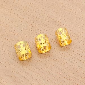 100 ชิ้น/ล็อตขายส่ง Dreadlock ลูกปัดทองเงินผสมสีผมแหวนโลหะสําหรับ Dreadlocks Braiding Hole Micro แหวน