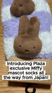 Miffy Melanie Mascot Socks | PLAZA Japan Limited Edition | Fluffy Purple Striped Socks 23–25cm