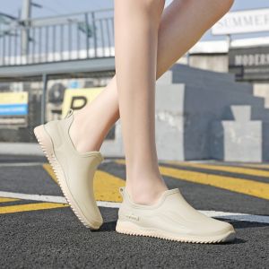 Japanese Style Low-Top Rain Boots for Women Anti-Slip Work Shoes Beautiful Ladies Water Shoes Suitable for All Seasons