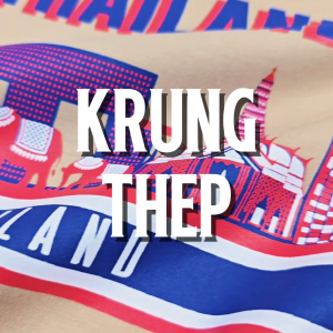 octo TOKYO เสื้อยืดแขนสั้นสกรีนลายกรุงเทพ Krungthep ผ้านุ่มคอตตอน 100%