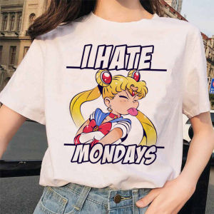 Bandai | Japanese Cartoon Anime "Sailor Moon" Female Warrior Rabbit-themed Printed T-shirt for Cute Ladies in Japan and South Korea