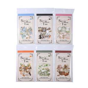 18Sheets/pack Material cut Sticker PET+Paper Book Soft House Landscaping Bookshelf Stationery School Supplies 181*93mm