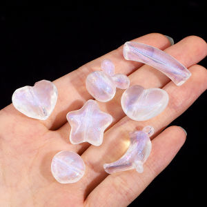 20G thời trang mới Tinh Tế Màu Xanh Cầu Vồng Lá Bên Trong Hạt Nhựa Acrylic ngôi sao hoa trái tim hoa hồng Động Vật Hạt Charm Hạt hình tròn Cho đồ trang sức thủ công làm thủ công Làm Phụ Kiện