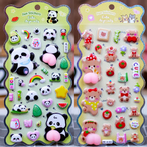 Cute Animal Panda 3D Plush Relief Sticker Stress Relief DIY Toy