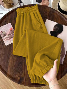 Summer plus Size Lantern Pants Casual High Waist Loose Fit Polyester Fiber Harlan Pants Single/Two Piece Nine Points