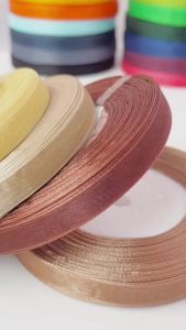 Ruy băng voan trong suốt 1cm ruy băng organza móc cài mũ bện đánh dấu sách ruy băng đóng gói 1 cuộn 45m