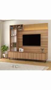 KIRANA Newton - Meja TV Kayu / Bufet TV / Rak TV / Lemari TV / Backdrop TV LED Modern Minimalis