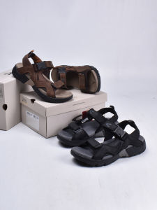 Rocky Mens Sandals Crazy Horse Leather Outdoor Shoes Anti-slip Toeless Beach Shoes Shock Absorption Wear-resistant Support