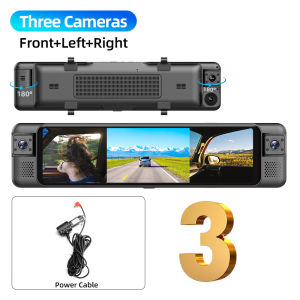 Grandnavi | 10.26 Inch Car DVR 4 Channel 4K Front 1080P Rear Inside 180° Dash Cam 24H Parking Monitor ADAS BSD Blind Spot WiFi Night Vision