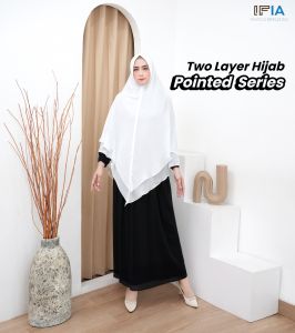 Jilbab Putih Instan Dua Layer Terbaru Bahan Sifon Arab SIlky Super Lembut dan Adem