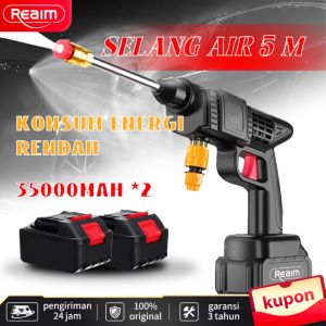 REAIM  Alat cuci motor semprot cordless tekanan tinggi mesin cuci Jet Cleaner Alat High Pressure DC 12 Volt Doorsmeer