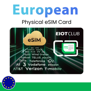 EIOTCLUB eSIM Card – Unlimited eSIM Downloads Preset 1GB EU Data & 100MB Global Data Ideal for Travel and Business
