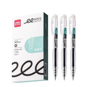 Deli S08-E Smooth Writing Dual Core Quick Dry Neutral Pen Signature Pen ST Tip 0.5mm for Daily Writing And Business Use