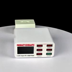 6 Usb Charger HUB Fast Charger 6 Port Multiports Charging Station LED Display Screen For Smart Phones