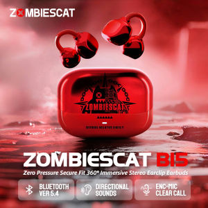 Zombiescat B15 OWS Ear Clip Earphones 360° Immersive Stereo Bluetooth 5.4 Headphone IPX4 Waterproof Sports TWS Wireless Earbuds