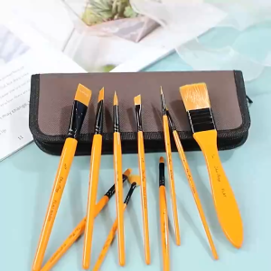10PCS Art Paint Brush Set Nylon Hair Painting Brushes For Oil Acrylic Watercolor Drawing Art Supplies
