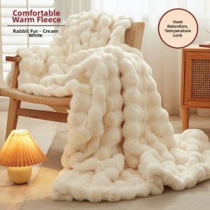 Miniso | Rabbit Plush Thick Sofa Blanket for Autumn Winter