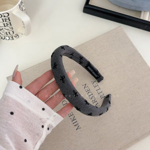 Gray Fancy Bows Headband Female Gray Suit Fabric Headband Easiest for Match out Face Washing Hair Fixer Hair Accessories